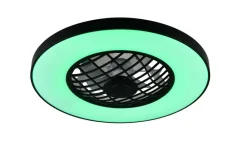 Sisustusvalaisimet^Trio Lighting LED tuuletinkattovalaisin Linköping musta RGB