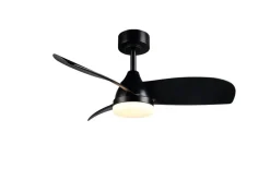 Sisustusvalaisimet^Trio Lighting LED tuuletinkattovalaisin Helsinki mattamusta