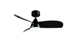 Sisustusvalaisimet^Trio Lighting LED tuuletinkattovalaisin Helsinki mattamusta