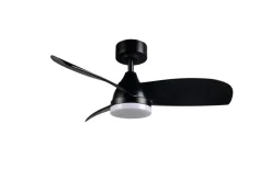 Sisustusvalaisimet^Trio Lighting LED tuuletinkattovalaisin Helsinki mattamusta