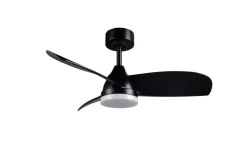 Sisustusvalaisimet^Trio Lighting LED tuuletinkattovalaisin Helsinki mattamusta