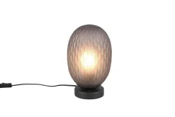 Sisustusvalaisimet^Trio Lighting pöytävalaisin Facette E27 mattamusta/savu