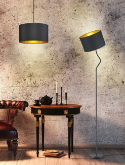 Sisustusvalaisimet^Trio Lighting riippuvalaisin Hostel E27 mattamusta/kulta