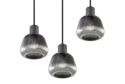 Sisustusvalaisimet^Trio Lighting riippuvalaisin Tarifa 3-os E27 mattamusta/krom