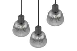 Sisustusvalaisimet^Trio Lighting riippuvalaisin Tarifa 3-os E27 mattamusta/krom
