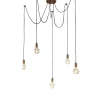 Sisustusvalaisimet^Trio Lighting riippuvalaisin Cord 5-os E27 antiikkikupari