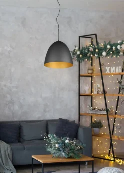 Sisustusvalaisimet^Trio Lighting riippuvalaisin Tilda 40 cm E27 mattamusta/kult