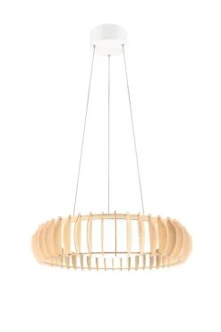 Sisustusvalaisimet^Trio Lighting riippuvalaisin Monte LED 60 cm valkoinen/puu