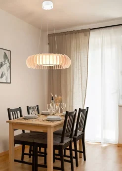 Sisustusvalaisimet^Trio Lighting riippuvalaisin Monte LED 60 cm valkoinen/puu