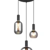 Sisustusvalaisimet^Trio Lighting riippuvalaisin Diva 3-os E27 mattamusta/kromat
