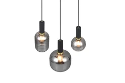 Sisustusvalaisimet^Trio Lighting riippuvalaisin Diva 3-os E27 mattamusta/kromat