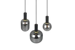 Sisustusvalaisimet^Trio Lighting riippuvalaisin Diva 3-os E27 mattamusta/kromat