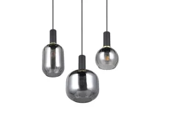 Sisustusvalaisimet^Trio Lighting riippuvalaisin Diva 3-os E27 mattamusta/kromat