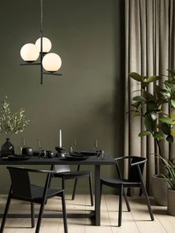 Sisustusvalaisimet^Trio Lighting riippuvalaisin Pure 3-os E14 mattamusta