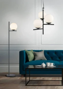 Sisustusvalaisimet^Trio Lighting riippuvalaisin Pure 3-os E14 mattamusta