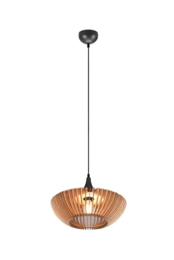 Sisustusvalaisimet^Trio Lighting riippuvalaisin Colino E27 puu/antrasiitti