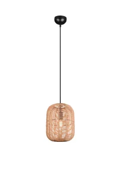 Sisustusvalaisimet^Trio Lighting riippuvalaisin Runa 25 cm E27 mattamusta/sisal