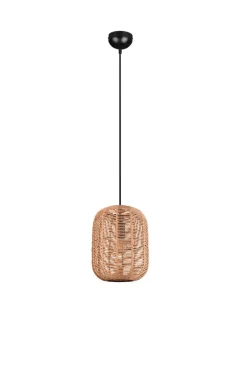 Sisustusvalaisimet^Trio Lighting riippuvalaisin Runa 25 cm E27 mattamusta/sisal