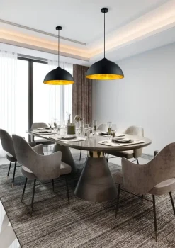 Sisustusvalaisimet^Trio Lighting riippuvalaisin Romino II E27 mattamusta/kulta