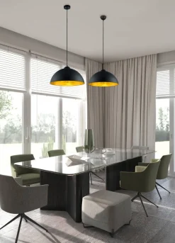 Sisustusvalaisimet^Trio Lighting riippuvalaisin Romino II E27 mattamusta/kulta