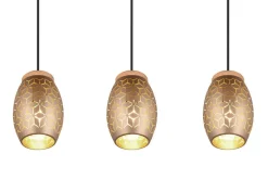 Sisustusvalaisimet^Trio Lighting riippuvalaisin Bidar 3-os E27 kahvinruskea