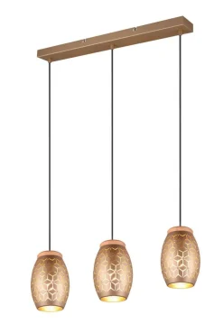 Sisustusvalaisimet^Trio Lighting riippuvalaisin Bidar 3-os E27 kahvinruskea