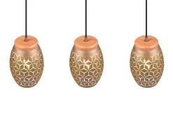 Sisustusvalaisimet^Trio Lighting riippuvalaisin Bidar 3-os E27 kahvinruskea