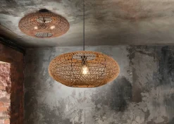 Sisustusvalaisimet^Trio Lighting riippuvalaisin Hedda E27 mattamusta/sisal