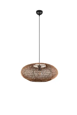 Sisustusvalaisimet^Trio Lighting riippuvalaisin Hedda E27 mattamusta/sisal