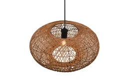 Sisustusvalaisimet^Trio Lighting riippuvalaisin Hedda E27 mattamusta/sisal