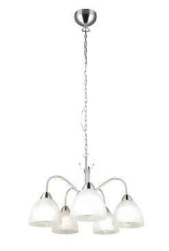 Sisustusvalaisimet^Trio Lighting riippuvalaisin Dobby 5-os E27 harjattu teräs/a