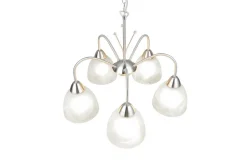 Sisustusvalaisimet^Trio Lighting riippuvalaisin Dobby 5-os E27 harjattu teräs/a