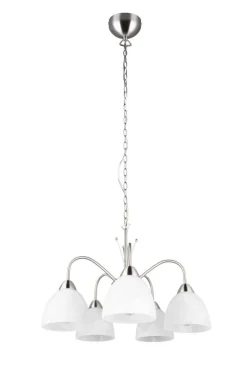 Sisustusvalaisimet^Trio Lighting riippuvalaisin Dobby 5-os E27 harjattu teräs/a