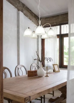 Sisustusvalaisimet^Trio Lighting riippuvalaisin Dobby 5-os E27 harjattu teräs/a