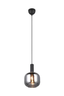 Sisustusvalaisimet^Trio Lighting riippuvalaisin Diva E27 mattamusta/kromattu