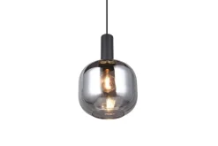 Sisustusvalaisimet^Trio Lighting riippuvalaisin Diva E27 mattamusta/kromattu