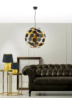 Sisustusvalaisimet^Trio Lighting riippuvalaisin Discalgo 6xE14 mattamusta