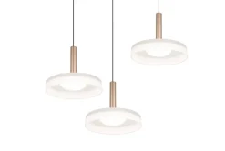 Sisustusvalaisimet^Trio Lighting riippuvalaisin Celeste LED 3-os kahvinruskea