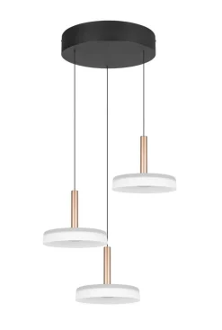 Sisustusvalaisimet^Trio Lighting riippuvalaisin Celeste LED 3-os kahvinruskea