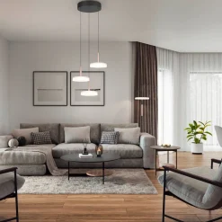 Sisustusvalaisimet^Trio Lighting riippuvalaisin Celeste LED 3-os kahvinruskea