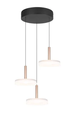 Sisustusvalaisimet^Trio Lighting riippuvalaisin Celeste LED 3-os kahvinruskea