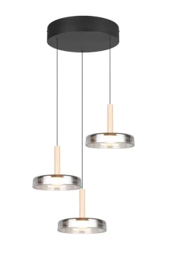 Sisustusvalaisimet^Trio Lighting riippuvalaisin Celeste LED 3-os mattamusta/kro