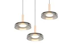 Sisustusvalaisimet^Trio Lighting riippuvalaisin Celeste LED 3-os mattamusta/kro