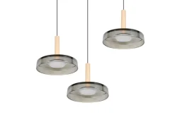 Sisustusvalaisimet^Trio Lighting riippuvalaisin Celeste LED 3-os mattamusta/kro