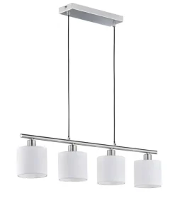 Sisustusvalaisimet^Trio Lighting riippuvalaisin Tommy 4xE14 harjattu teräs/valk