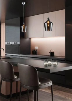 Sisustusvalaisimet^Trio Lighting riippuvalaisin Calais E27 savu