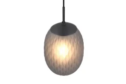 Sisustusvalaisimet^Trio Lighting riippuvalaisin Facette 1-os E27 mattamusta/sav