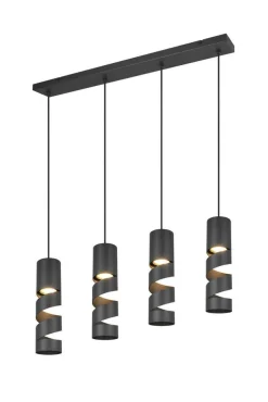 Sisustusvalaisimet^Trio Lighting riippuvalaisin Stream 4-os GU10 mattamusta