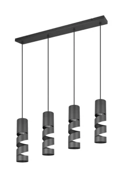 Sisustusvalaisimet^Trio Lighting riippuvalaisin Stream 4-os GU10 mattamusta