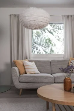 Sisustusvalaisimet^Trio Lighting riippuvalaisin Furry 50 cm E27 hiekanvalkoinen